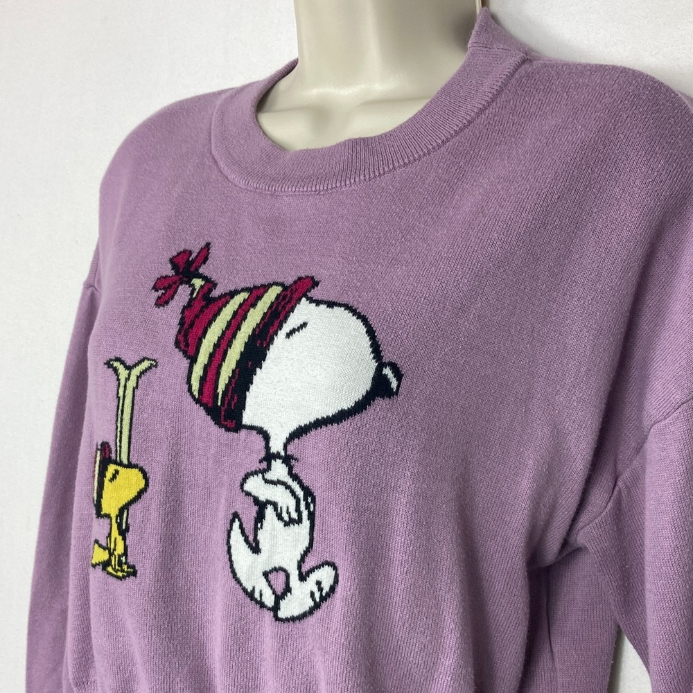📦 Aeropostale Lilac Peanuts Snoopy & Woodstock Sweater $4.99 shipping - Picture 3 of 10
